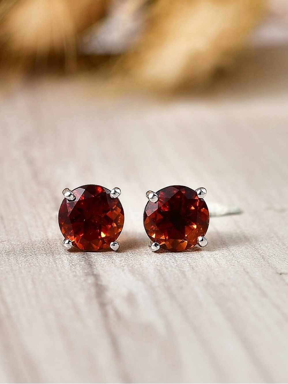 Cherry Citrine Sterling Silver Stud Earrings - Classic Women’s Jewelry